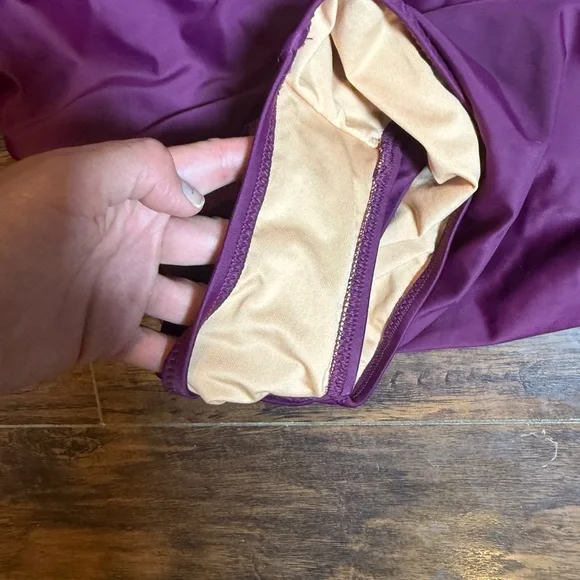 J. Crew Ruched One-Shoulder One-Piece
Swimsuit Iris Purple 14 UPF 50 Padding - Picture 7 of 12